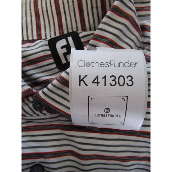 FootJoy Polo Shirt XL FJ Golf Pullover Rugby Striped Logo Stretch - Picture 11 of 11